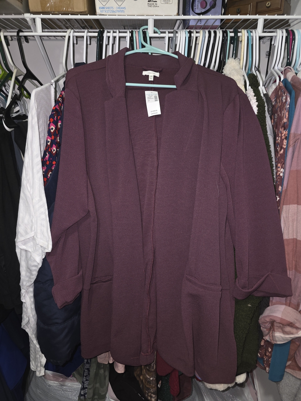 Maurices Plum Open-Front Women's Cardigan